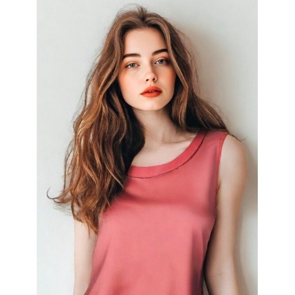 NWT French Connection Top Round Neck Sleeveless Chiffon Apricot Size Large - Picture 1 of 11